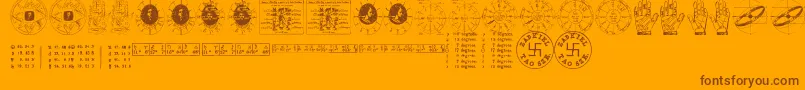 AstrologyTfb-Schriftart – Braune Schriften auf orangefarbenem Hintergrund