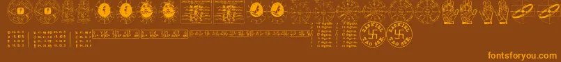 AstrologyTfb-Schriftart – Orangefarbene Schriften auf braunem Hintergrund