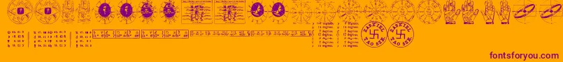 AstrologyTfb-Schriftart – Violette Schriften auf orangefarbenem Hintergrund