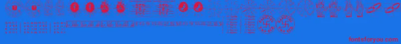AstrologyTfb-Schriftart – Rote Schriften auf blauem Hintergrund