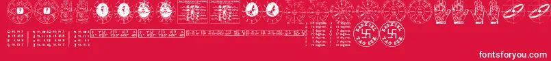 Czcionka AstrologyTfb – białe czcionki na czerwonym tle