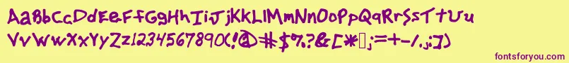 Advertisingphilfont1 Font – Purple Fonts on Yellow Background