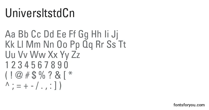 Czcionka UniversltstdCn – alfabet, cyfry, specjalne znaki
