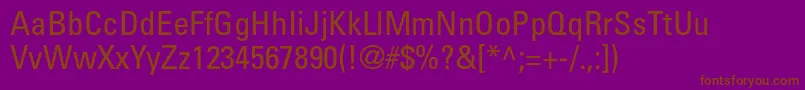 UniversltstdCn Font – Brown Fonts on Purple Background