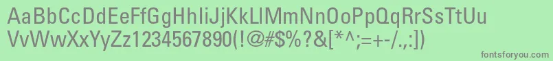 フォントUniversltstdCn – 緑の背景に灰色の文字