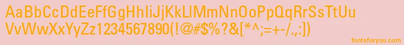 フォントUniversltstdCn – オレンジの文字がピンクの背景にあります。