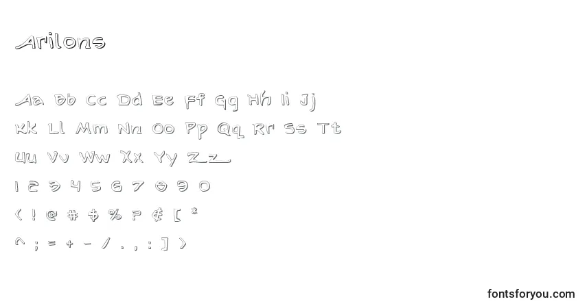 Schriftart Arilons – Alphabet, Zahlen, spezielle Symbole