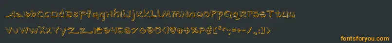 フォントArilons – 黒い背景にオレンジの文字