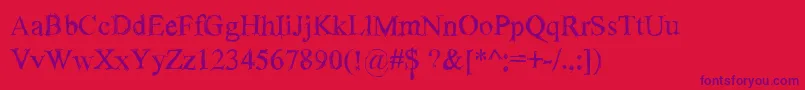 SketchyTimesBold Font – Purple Fonts on Red Background