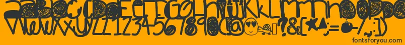 Dazedandconfused-Schriftart – Schwarze Schriften auf orangefarbenem Hintergrund