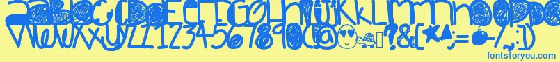 Dazedandconfused Font – Blue Fonts on Yellow Background