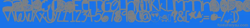 Dazedandconfused-Schriftart – Graue Schriften auf blauem Hintergrund