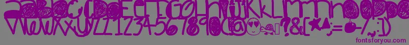 Dazedandconfused-Schriftart – Violette Schriften auf grauem Hintergrund