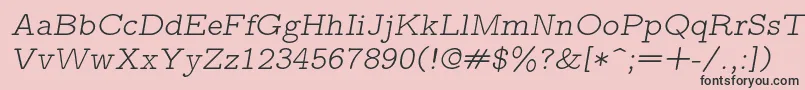 フォントLmmonoproplt10Oblique – ピンクの背景に黒い文字