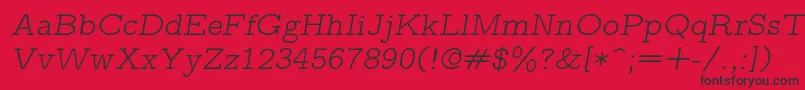フォントLmmonoproplt10Oblique – 赤い背景に黒い文字