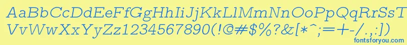 More about Lmmonoproplt10Oblique Font Lmmonoproplt10Oblique Font – Blue Fonts on Yellow Background