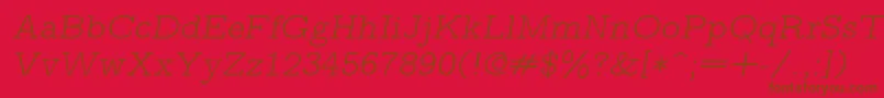 Подробнее о шрифте Lmmonoproplt10Oblique Шрифт Lmmonoproplt10Oblique – коричневые шрифты на красном фоне