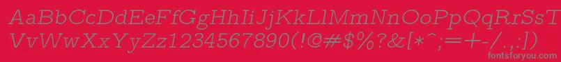Más sobre la fuente Lmmonoproplt10Oblique fuente Lmmonoproplt10Oblique – Fuentes Grises Sobre Fondo Rojo