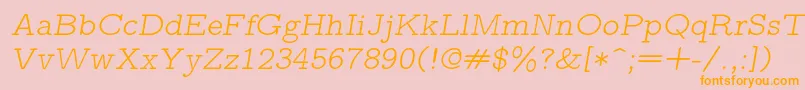 Lmmonoproplt10Oblique Font – Orange Fonts on Pink Background