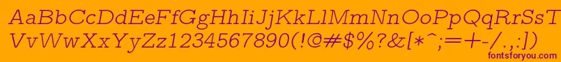 フォントLmmonoproplt10Oblique – オレンジの背景に紫のフォント