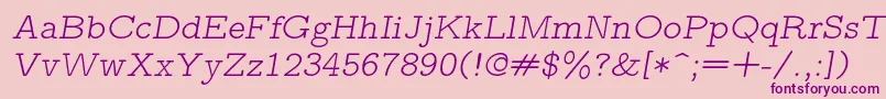 Lmmonoproplt10Oblique Font – Purple Fonts on Pink Background