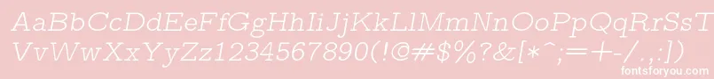 Lmmonoproplt10Oblique Font – White Fonts on Pink Background
