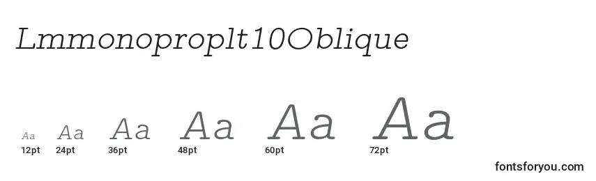 Lmmonoproplt10Oblique Font Sizes