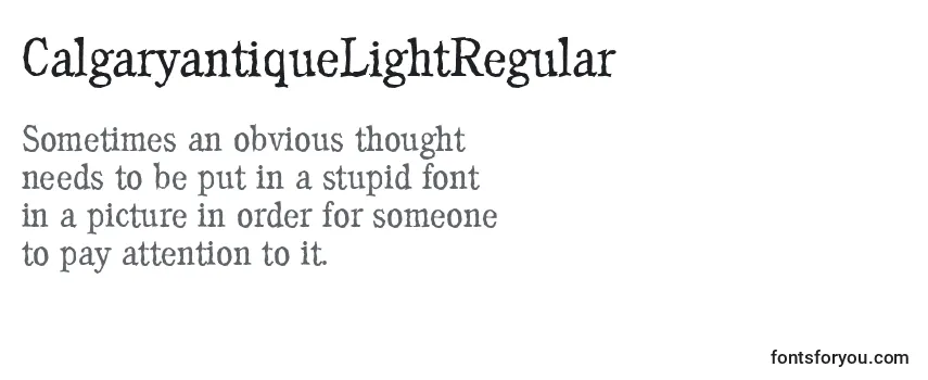 Review of the CalgaryantiqueLightRegular Font