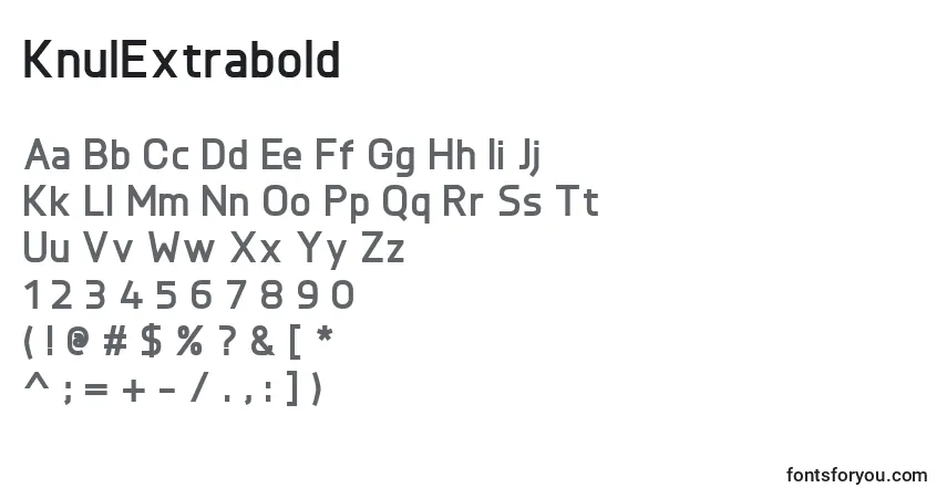 A fonte KnulExtrabold – alfabeto, números, caracteres especiais