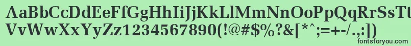 フォントMemoirBold – 緑の背景に黒い文字