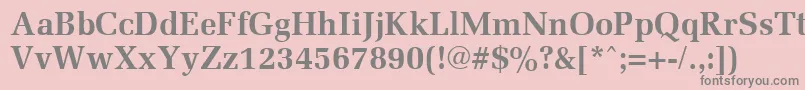 MemoirBold-fontti – harmaat kirjasimet vaaleanpunaisella taustalla