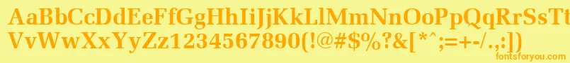 MemoirBold-Schriftart – Orangefarbene Schriften auf gelbem Hintergrund
