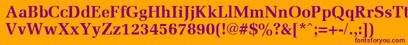 MemoirBold Font – Purple Fonts on Orange Background