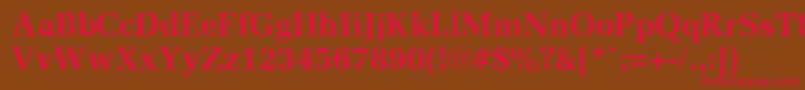 フォントMemoirBold – 赤い文字が茶色の背景にあります。