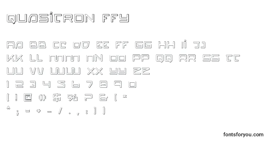 A fonte Quasitron ffy – alfabeto, números, caracteres especiais