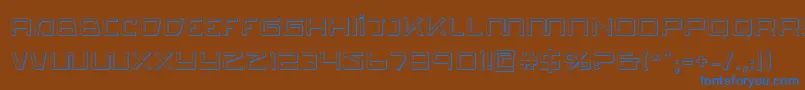 フォントQuasitron ffy – 茶色の背景に青い文字