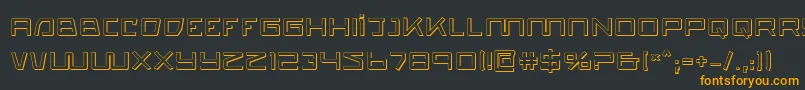 フォントQuasitron ffy – 黒い背景にオレンジの文字