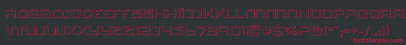 フォントQuasitron ffy – 黒い背景に赤い文字