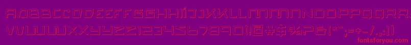 フォントQuasitron ffy – 紫の背景に赤い文字