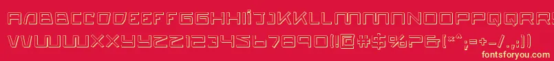 フォントQuasitron ffy – 黄色の文字、赤い背景