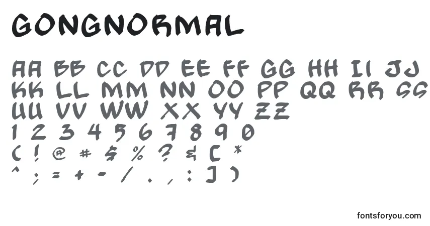 Schriftart GongNormal – Alphabet, Zahlen, spezielle Symbole