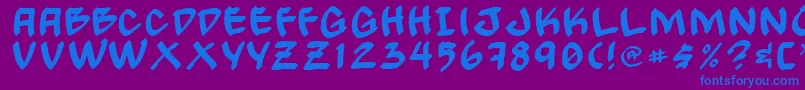 GongNormal Font – Blue Fonts on Purple Background