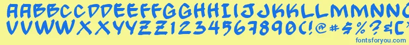 GongNormal Font – Blue Fonts on Yellow Background