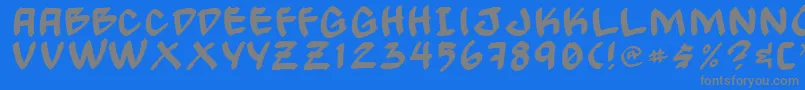 フォントGongNormal – 青い背景に灰色の文字