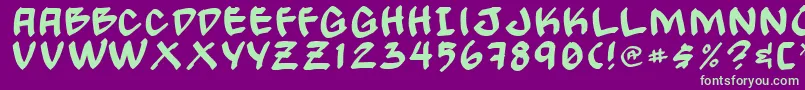 GongNormal Font – Green Fonts on Purple Background