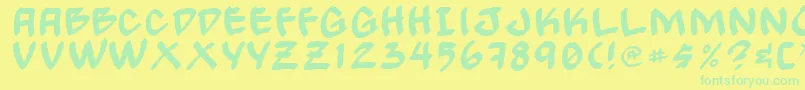 GongNormal Font – Green Fonts on Yellow Background