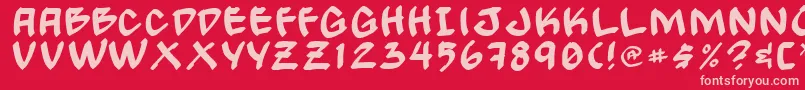 GongNormal Font – Pink Fonts on Red Background