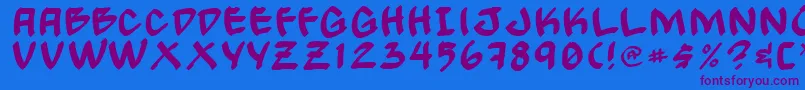 GongNormal Font – Purple Fonts on Blue Background