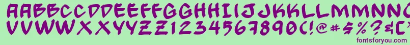 GongNormal Font – Purple Fonts on Green Background