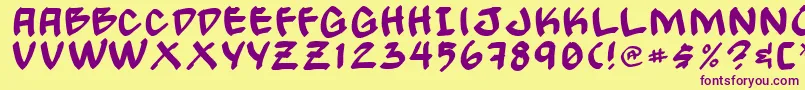 GongNormal Font – Purple Fonts on Yellow Background